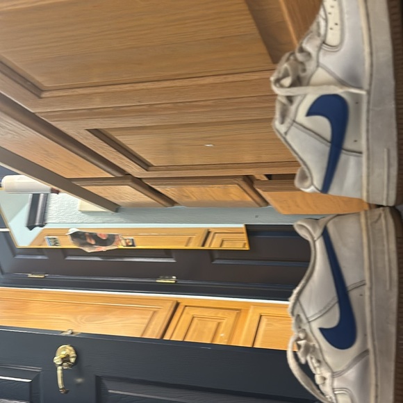 White and Blue Air Force Ones in great condition. - Picture 3 of 3